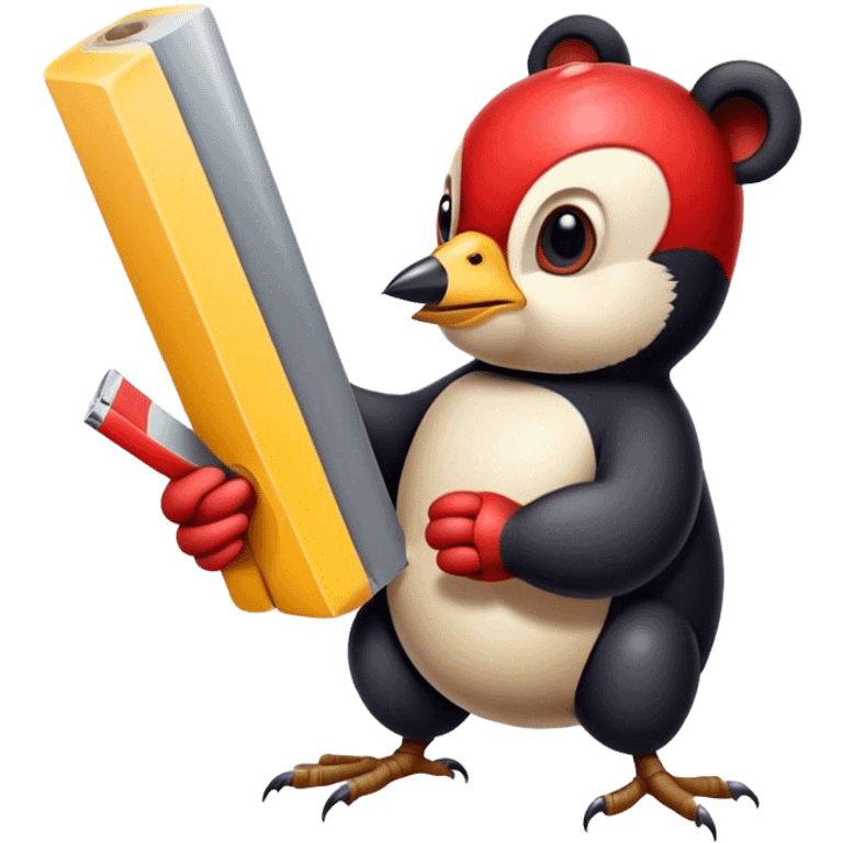 Woodpeckers taping on the bear emoji