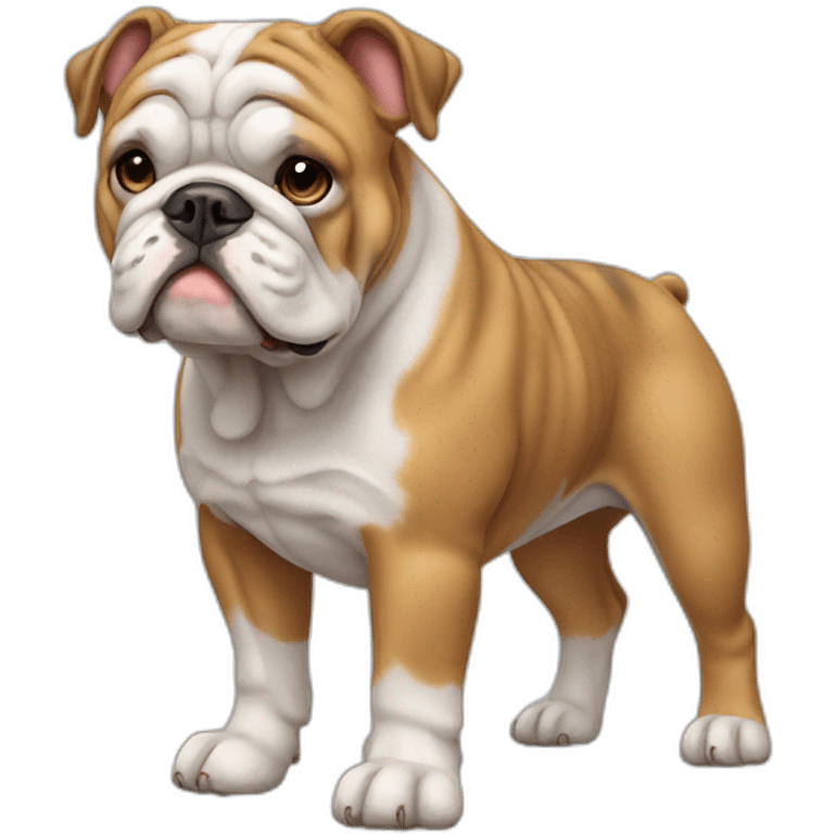 Dog english Bulldog full body emoji