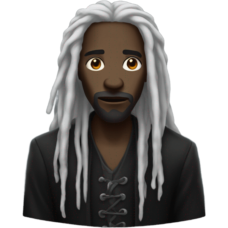 Black man with dreads being spooky  emoji