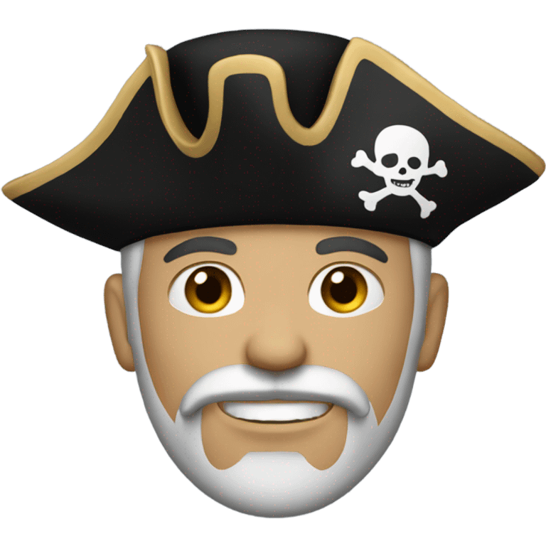 Pirate with black hair goatee white skin emoji