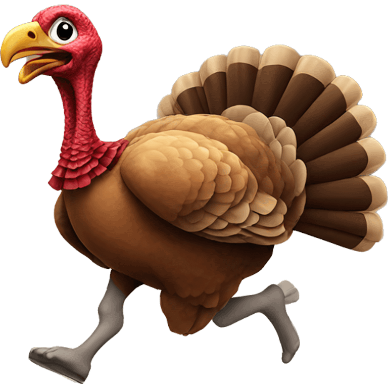 Turkey running a foot race emoji