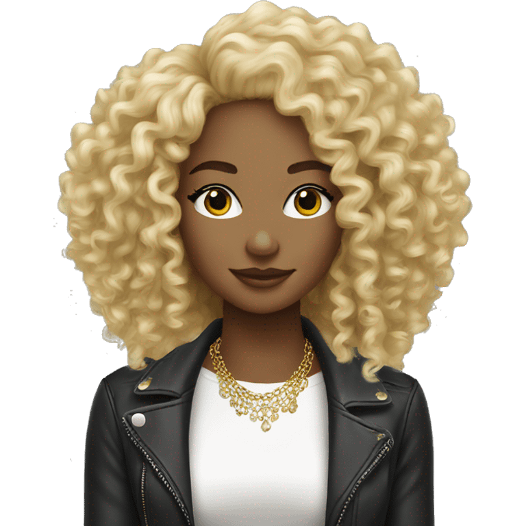 Jewelry blonde natural kinky curly hair  emoji