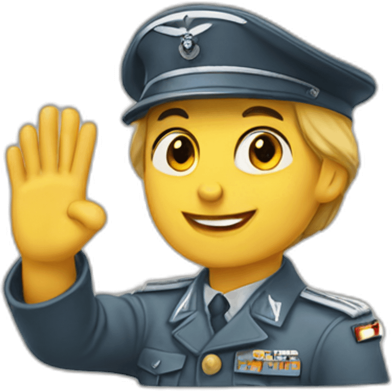 luftwaffe soldier raises arm greeting emoji