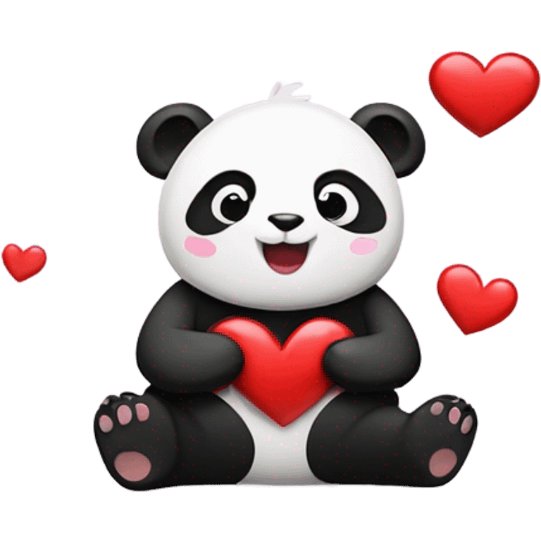 Un panda enamorado emoji