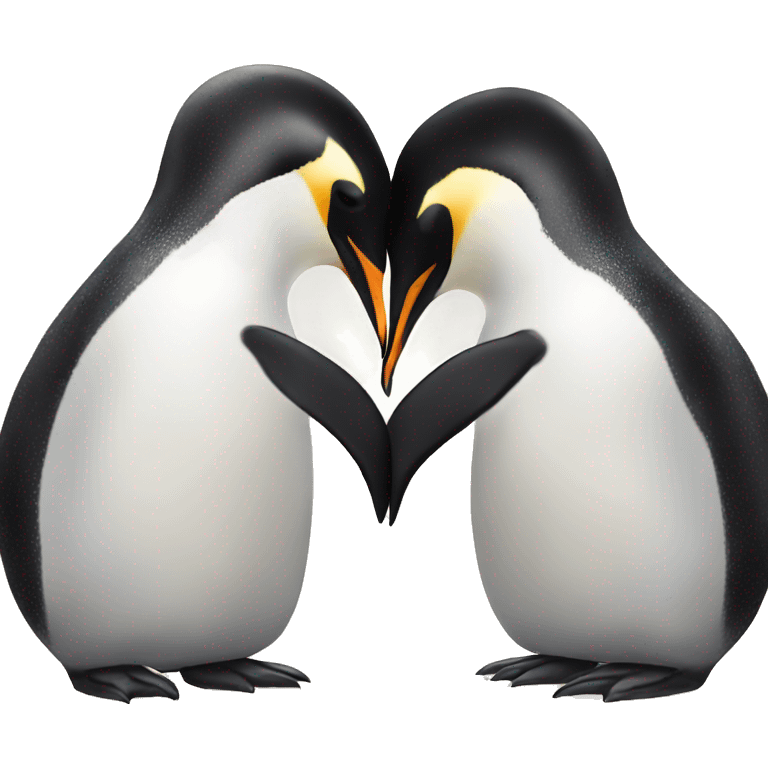 Penguins kissing emoji