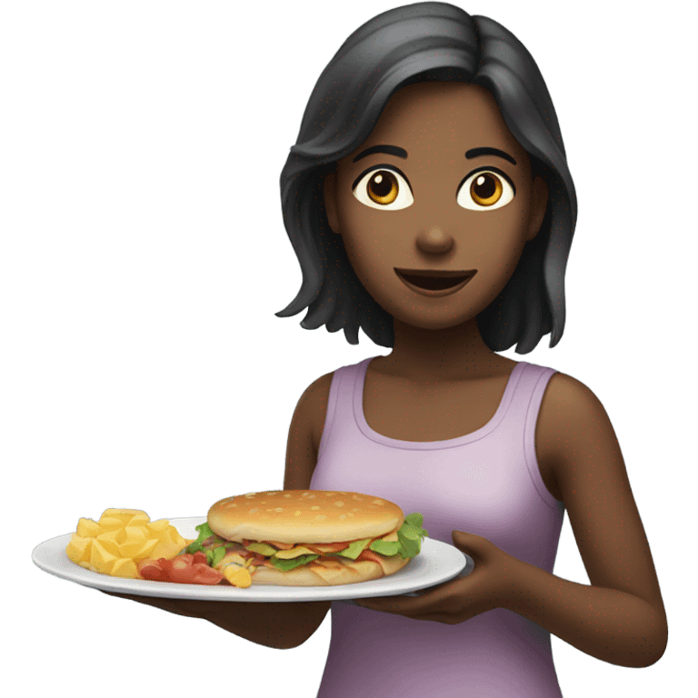 girl holding a plate emoji