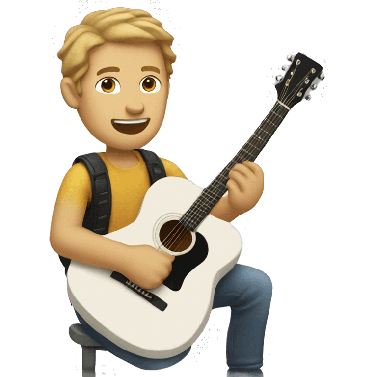 White man playing guitar  emoji