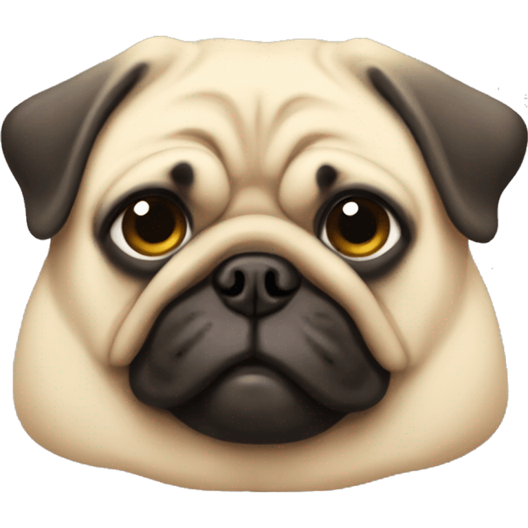 cool pug with fat body eating chicken fat emoji