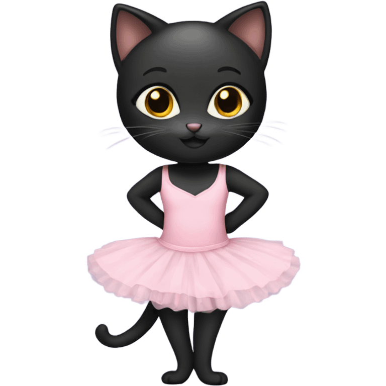 Black kitten in a ballet dress emoji