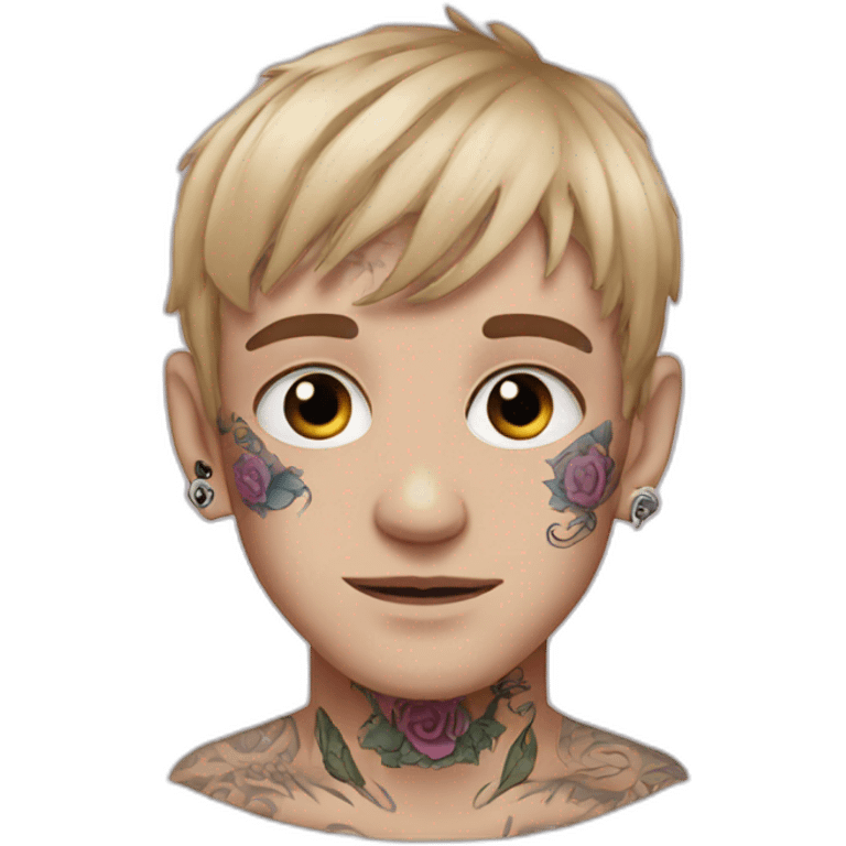 Lil Peep with face tattoos emoji