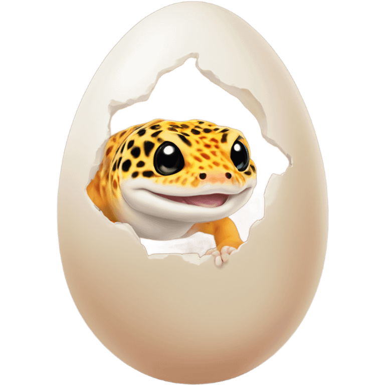 Orange leopard gecko emerges from egg emoji