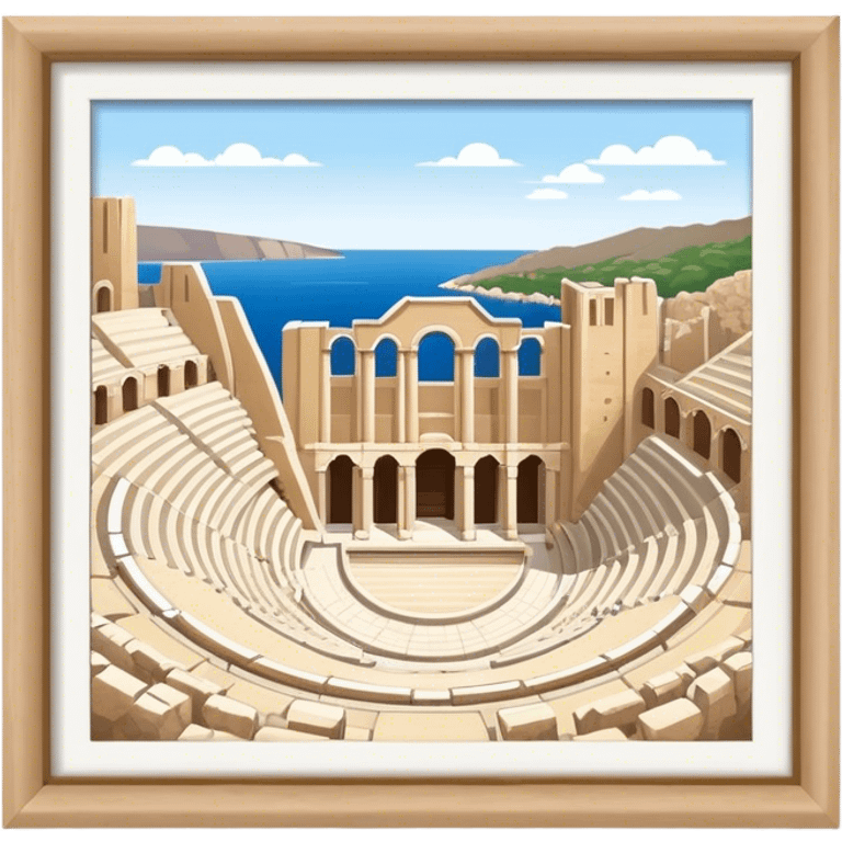 Odeon of Herodes Atticus Landmark Emoji – Depicting the ancient stone amphitheater on the Acropolis slopes. emoji