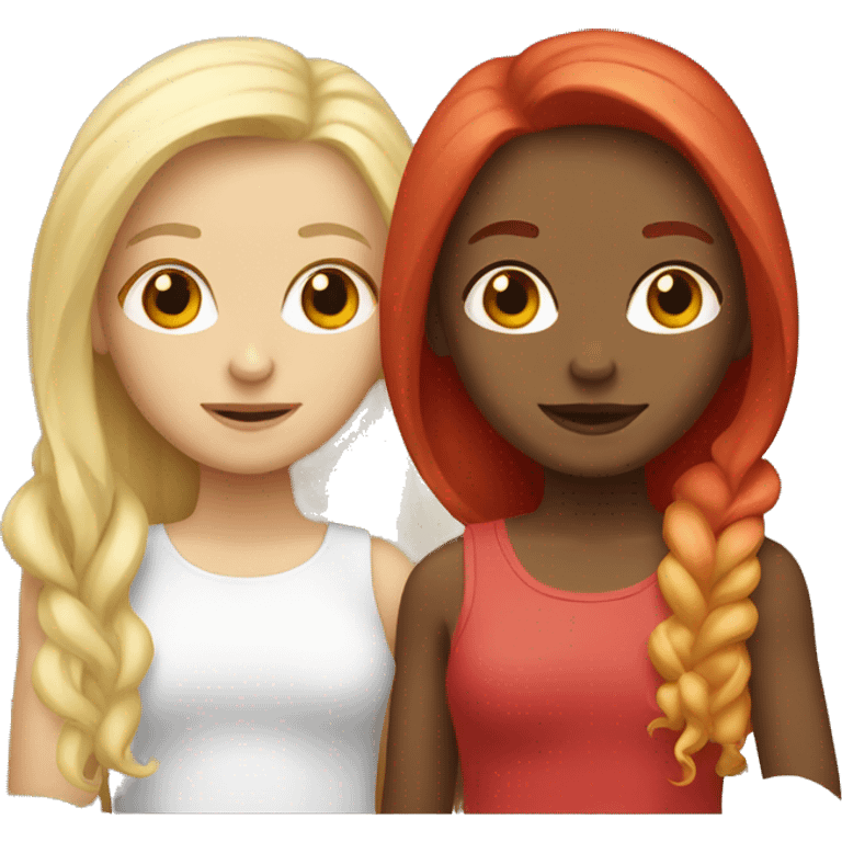 "Two girls, one white with blond hair, one white with red hair." emoji