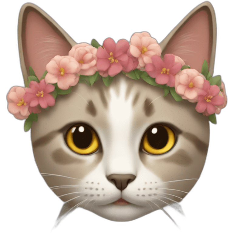 Cat with a flower crown  emoji