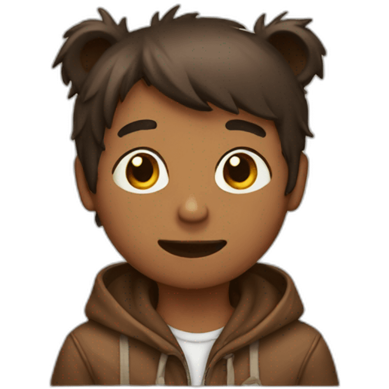 Boy with long bear emoji