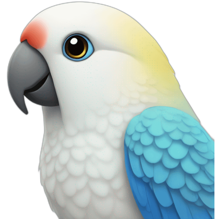 Lovebird white and blue emoji