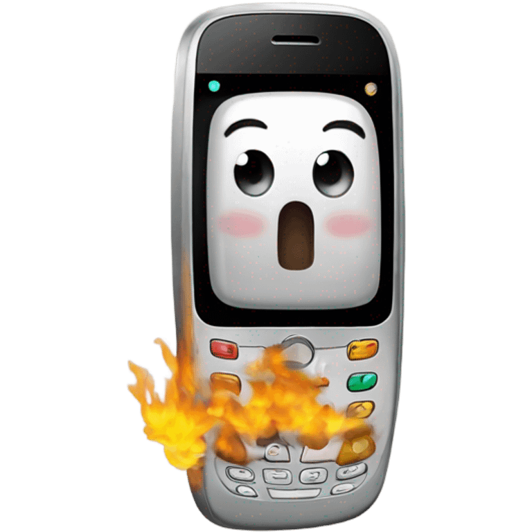 Celular prendido fuego emoji