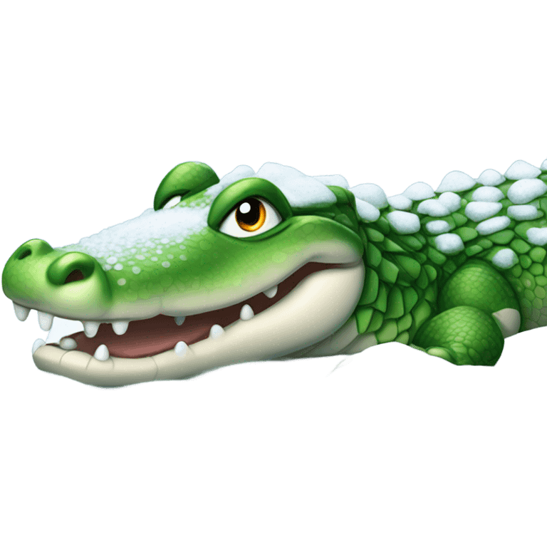 Alligator with snow on it emoji