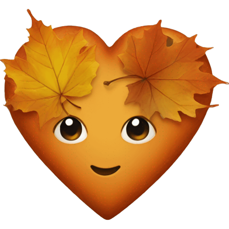 Autumn themed heart emoji