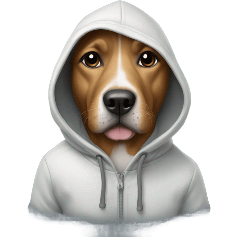 Dog wearing a hoodie emoji