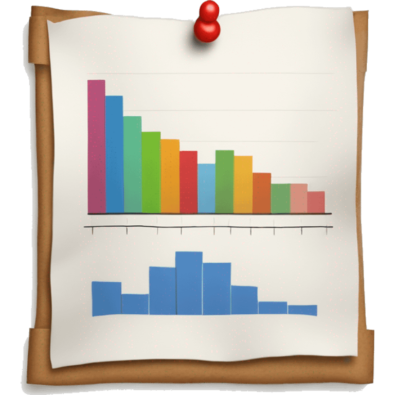 a paper with a bar chart and an upward trend emoji