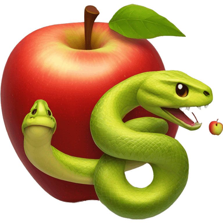 RED Apple and snake emoji