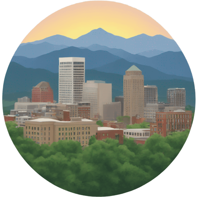 City skyline of Asheville, nc  emoji