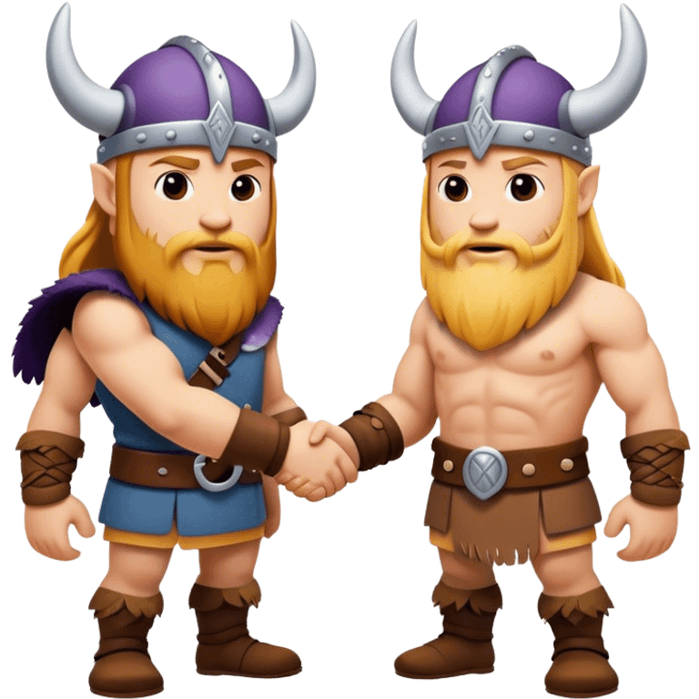 two Vikings shaking hands emoji