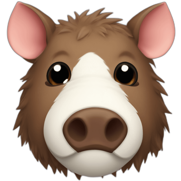 furries brown boar with white tusks emoji