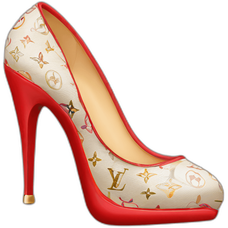 louis vuitton red bottom high heel emoji