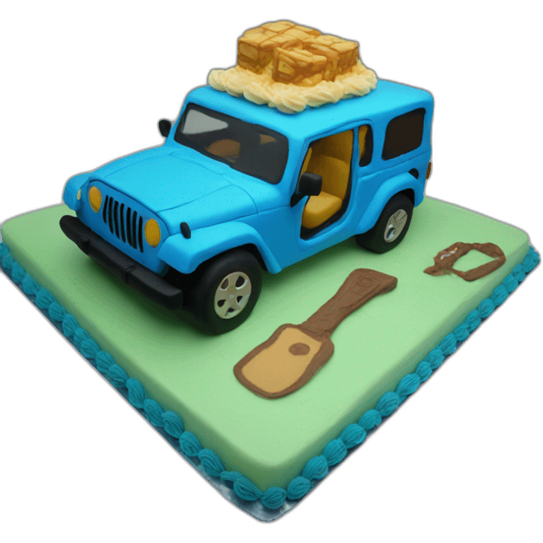 blue jeep cake emoji