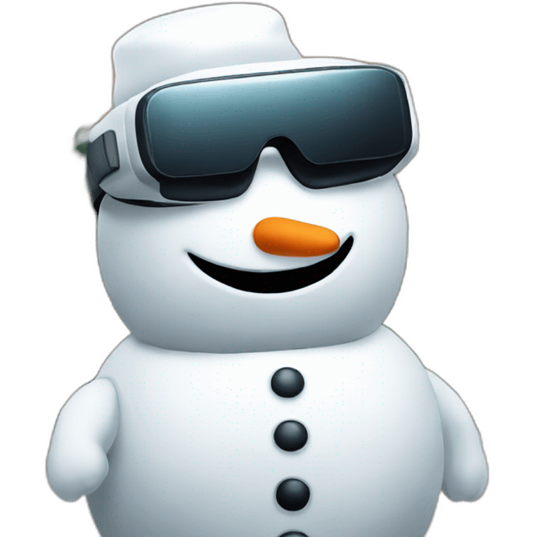 full body christmas snowman in vr headset emoji