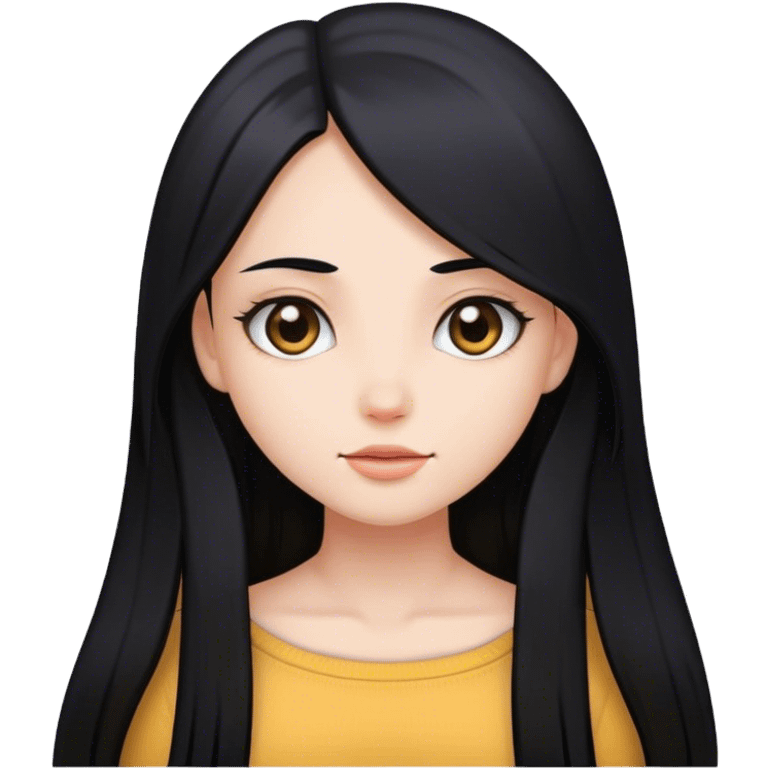 Girl with straight hair long  emoji