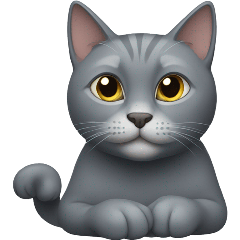 a gray cat in a hush pose emoji