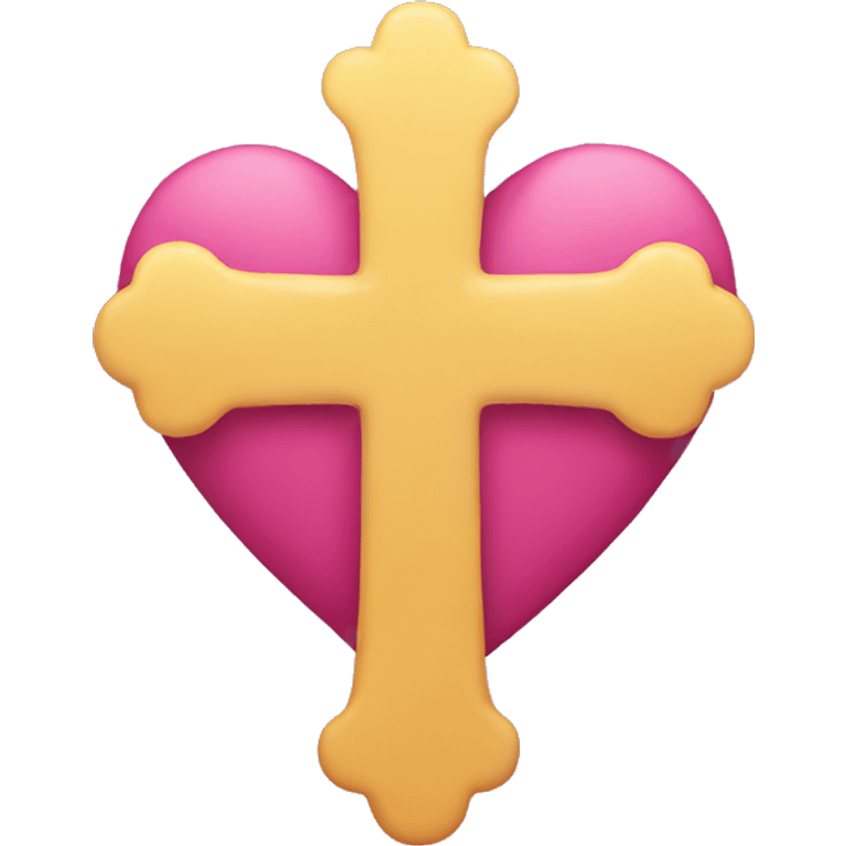 Cross with a heart emoji