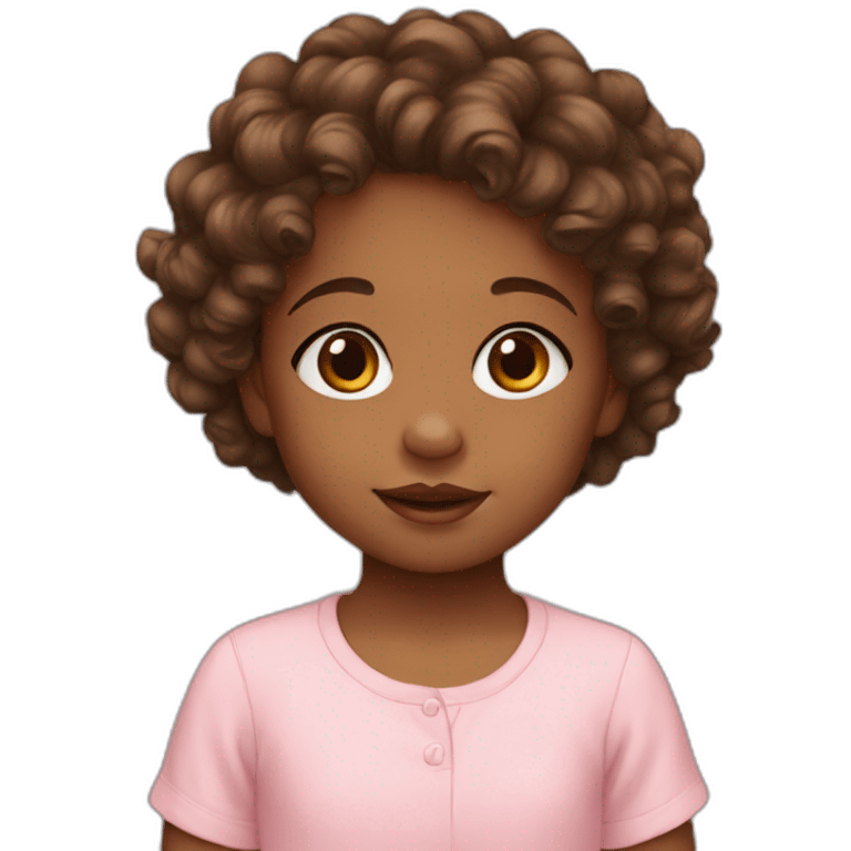 Baby Girl with Brown Short Curls emoji