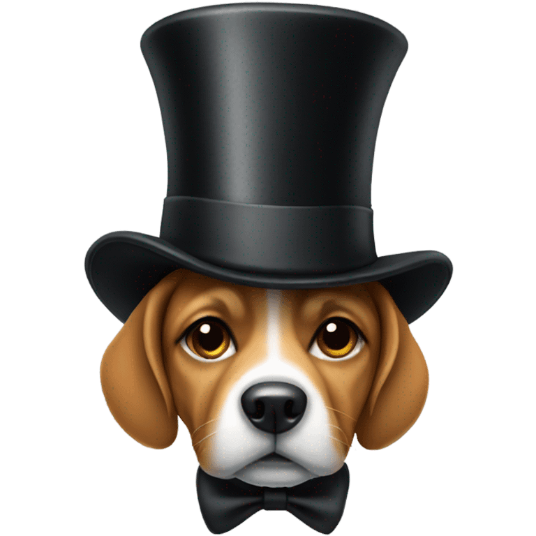 Dog wearing a top hat emoji