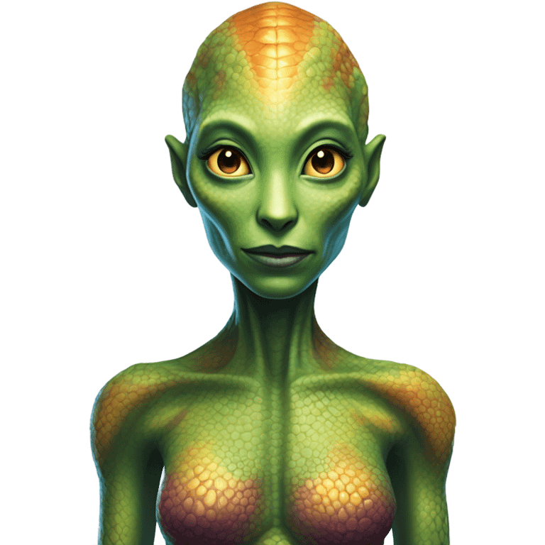 a reptilian alien woman full body emoji