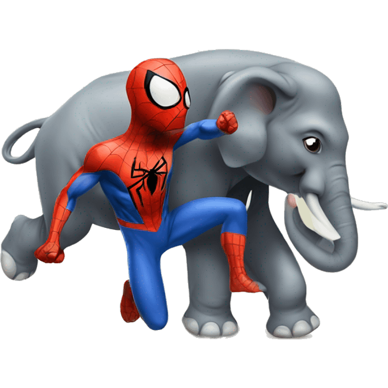 spiderman fighting an elephant emoji