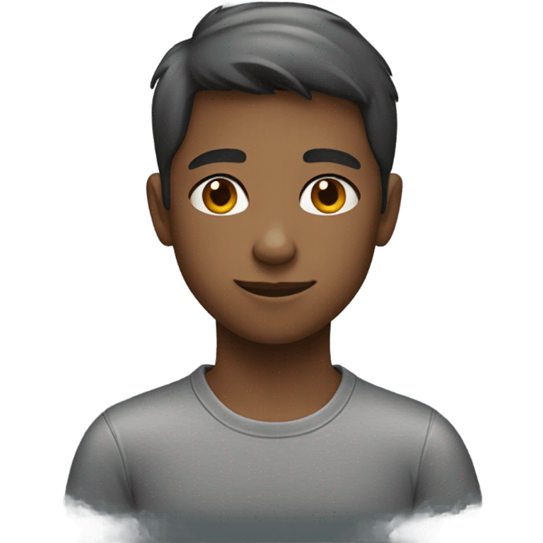 Boy with gray shirt deep fried emoji