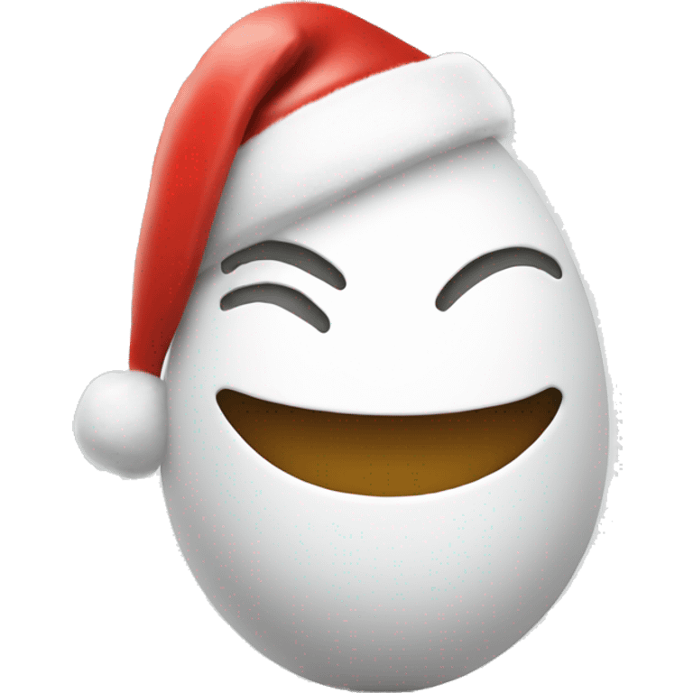 Smiling egg in Santa hat emoji