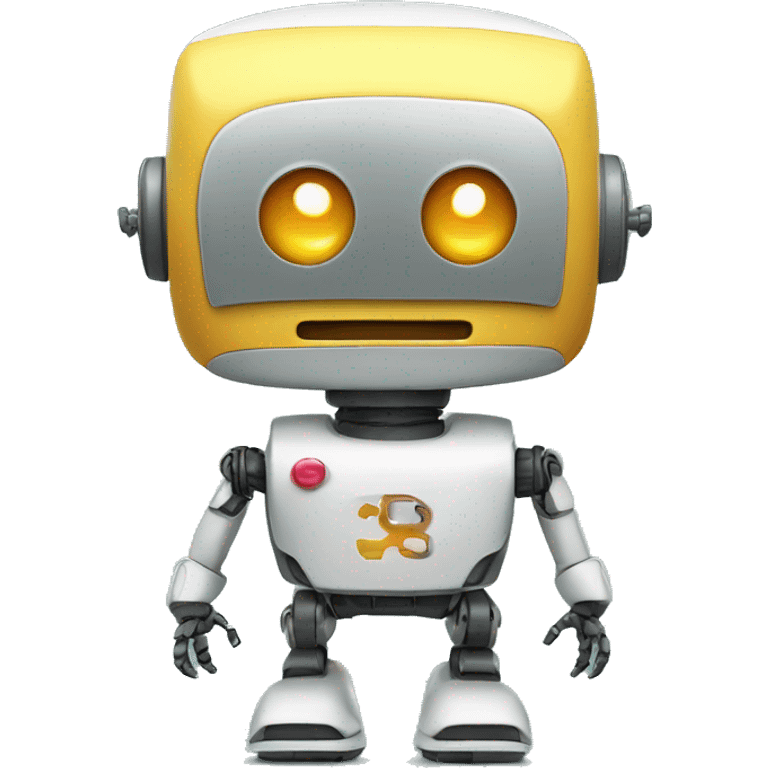 cute robot with creative brain emoji