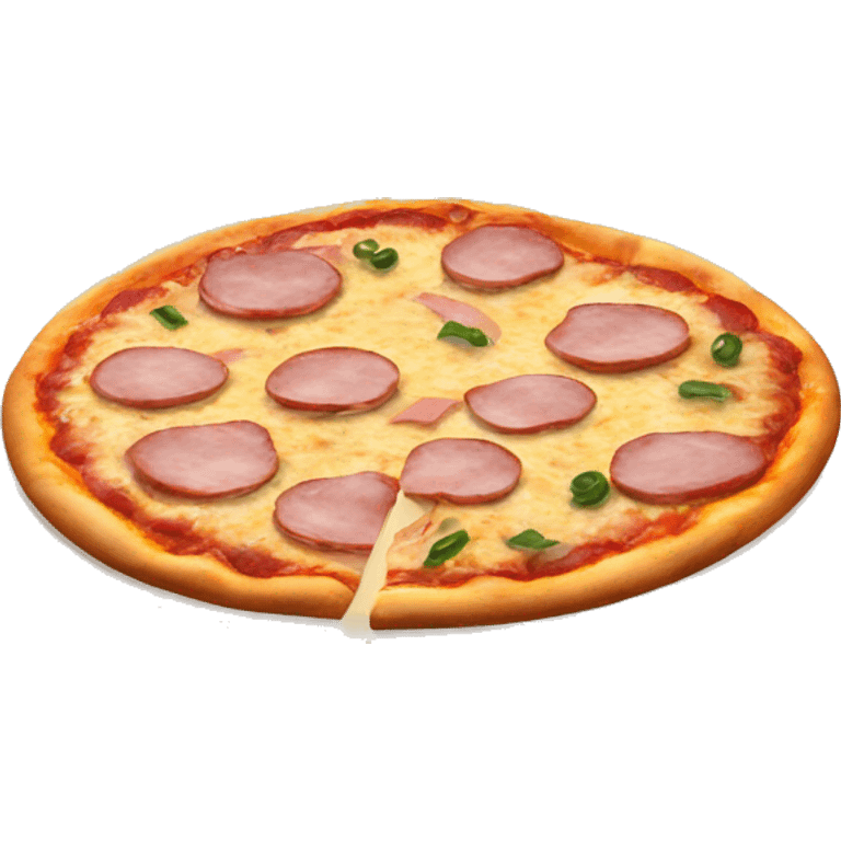 Pizza with ham and onion on it emoji