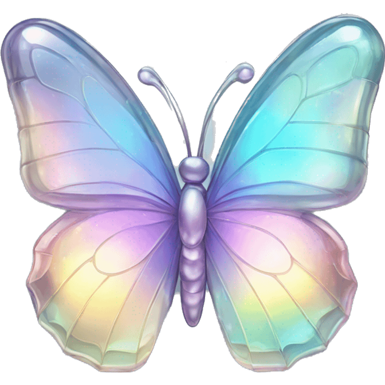 Sparkly glossy Pastel iridescent glass crystal butterfly emoji