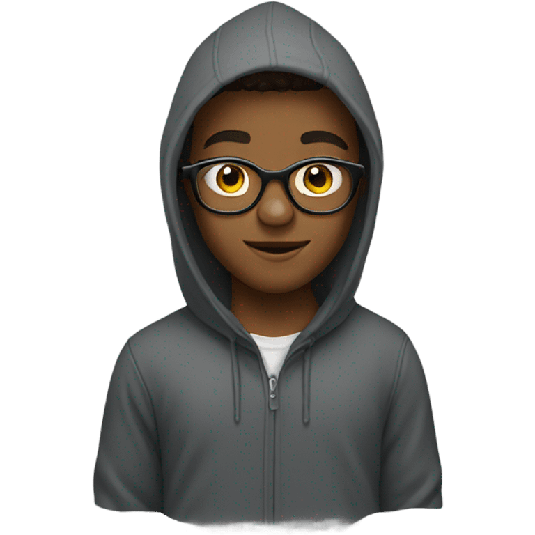 hooded boy with glasses emoji