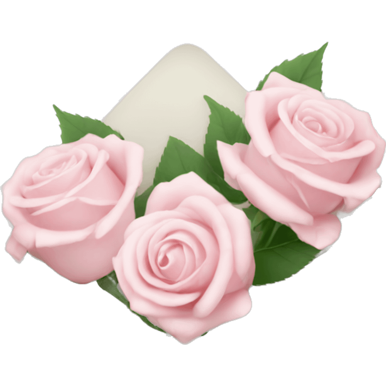 White envelope with light pink roses emoji