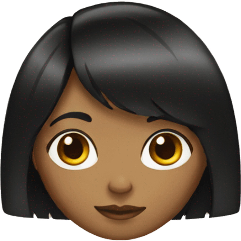 brown girl with black hair and bangs emoji