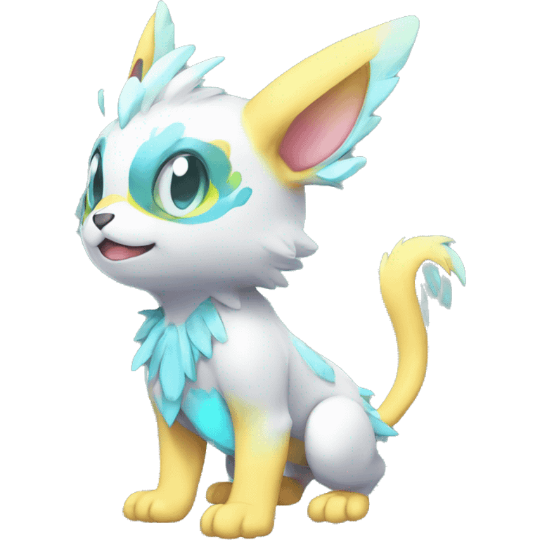 Cute cool shiny colorful animal hybrid Fakemon full body emoji