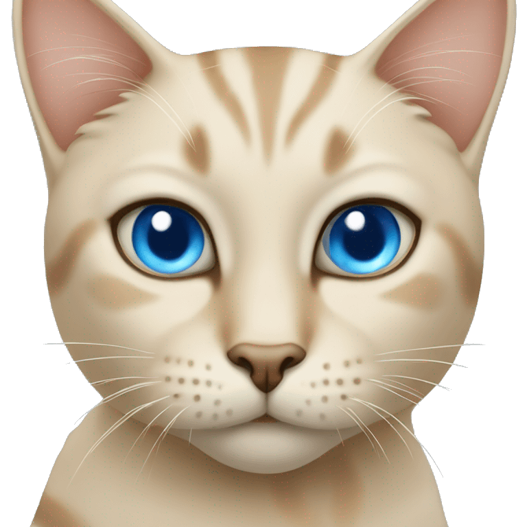 Blue eyes beige cat  emoji