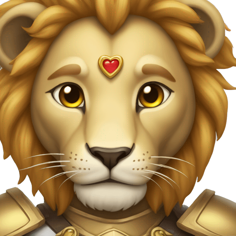 lion paladin in love, hearts in his eyes emoji